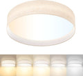 Hamilyeah 18 inch LED Ceiling Light Flush Mount Light Fixture 36W, Modern Kitchen Lighting Fixture Ceiling Mount with Fabric Shade, Dimmable Ceiling Lighting Fixture 5CCT for Bedroom, Bathroom