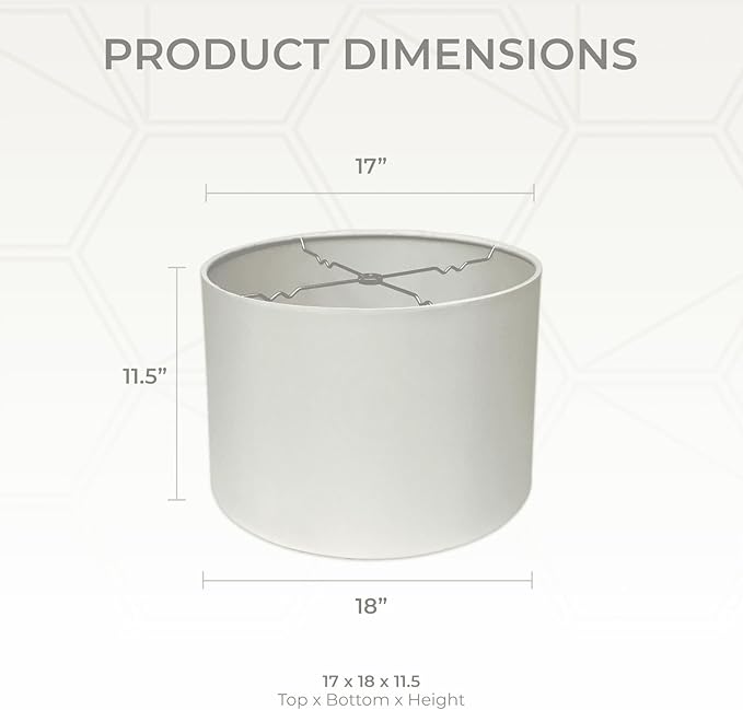 Royal Designs, Inc. HB-610-18WH-2 Shallow Drum Hardback Lamp Shade, 17 x 18 x 11.5, White, 2-Pack
