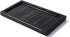 Natural Real Marble Bathroom Vanity Tray Countertop 9'' Makeup Organizer for Dresser, Guest Towel Holder Tray Napkin Holder for Bathroom (Black)