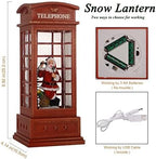 Christmas Snow Globe Lantern Christmas Decorations, Xmas Gifts Christma Vintage Home Decor Indoor,Sparkling with Music 6H Timer, Holiday Party Gifts (Santa Claus)