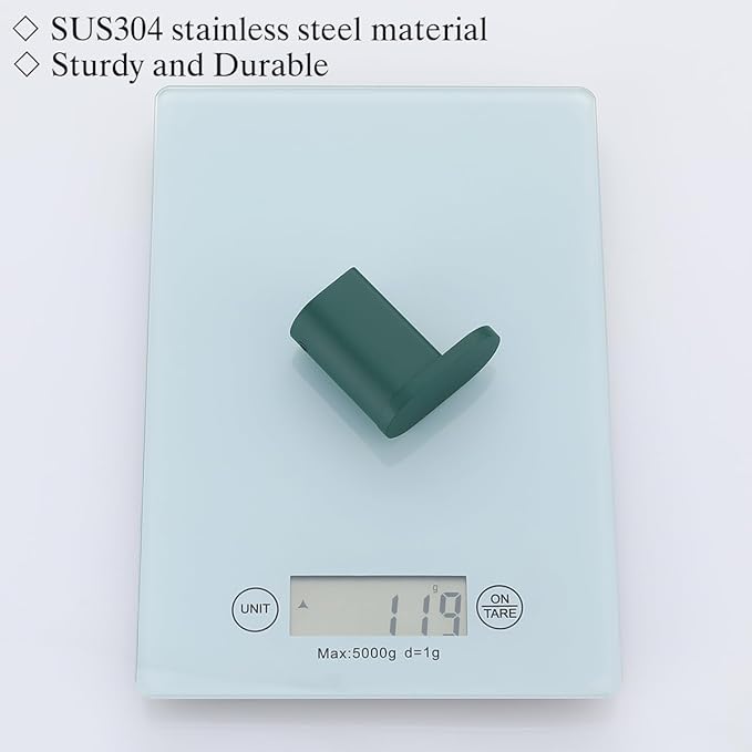 RANDOM Dark Green Towel Hooks for Bathrooms Round Shower Hooks SUS304 Stainless Steel Wall Mount Coat Hooks.96026-8DKG