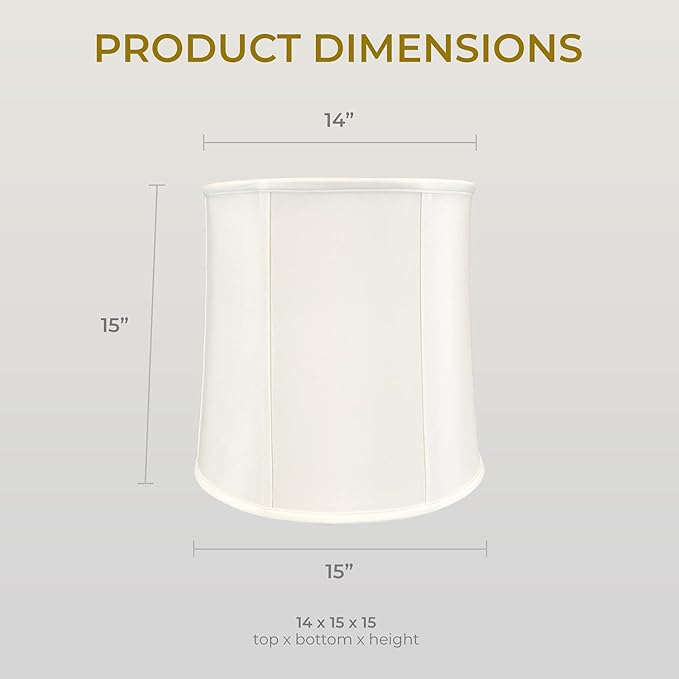 Royal Designs, Inc. BS-719-15WH-2 Drum Basic Lamp Shade, 14 x 15 x 15, White, 2-Pack
