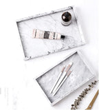 Real Natural Marble Vanity Tray, Genuine Marble Storage Tray for Cosmetics/Jewelry, Non-Resin/Non-Ceramic, Dresser Organizer Tray, Bathroom Tray, Home Decor, Kitchen, Coffee Table, 12 x 8 inch