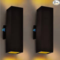 Up and Down Lights Outdoor Wall Light Dusk to Dawn, Exterior Light Fixture Wall Mount 2 Pack, Matte Black Front Porch Light, IP65 Outdoor Wall Sconce for Patio, Garage, Front Door - ETL Listed