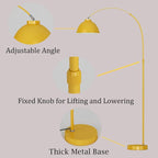 MIXL-Modern Arc Yellow Floor Lamp,Tall Reading Lamps Floor Standing,Adjustable Macaron Color Floor Lamps for Living Room Bedroom and Office