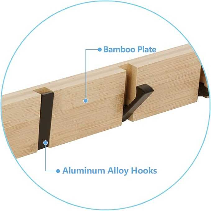 JSVER Coat Rack Wall Mount Coat Hooks, Coat Hooks Wall Mounted with 3 Standard Retractable Hooks, Space-Saving Coat Rack for Entryway, Hallway, Bathroom, Living Room, Bedroom