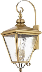 Livex 2036-01 Transitional Four Light Outdoor Wall Lantern from Cambridge Collection Finish, Antique Brass