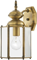 Livex Lighting 2007-01 Outdoor Wall Lantern with Clear Beveled Glass Shades, Antique Brass