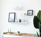 16 Inch White Floating Shelves Wall Mounted, Solid Wood Wall Shelves for Decor and Storage, Picture Ledge Shelf for Bedroom/Bathroom/Living Room/Kitchen/Laundry Room, 16 * 4 * 1.5, 2 Pack