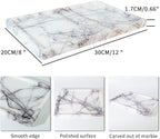 Real Luxurious Vanity Tray Natural Genuine Marble Storage Tray for Home Decor Stone Tray for Bathroom/Kitchen/Vanity/Dresser Non-Resin/Non-Ceramic(Lilac)