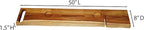 EcoDecors Eleganto 50" Live Edge Solid Teak Bath Caddy Tray with Handle, Book & Tablet Holder, Wine Glass Holders, Luxury Bathtub Tray