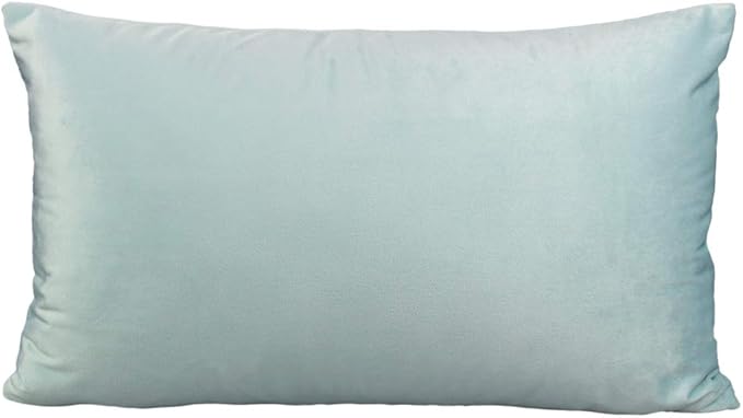 Light Blue Lumbar Velvet Soft Solid Throw Pillow Cases Decorative Rectangle Cozy Cushion Covers Home Decor for Living Room Couch Sofa Car 12"x20" Set of 2
