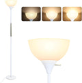 Floor Lamp, LED Standing Lamp 3 Way Dimmable Brightness Floor Lamp Rotary Switch Floor Lamps Modern Industrial Lamp with Shade, Tall Lamps for Living Room Bedroom Office Dining Room (White)