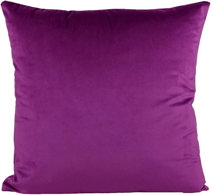 20x20 Inch Purple Throw Pillow Covers Decorative Magenta Velvet Square Soft Solid Cozy Cushion Cases Home Decor for Couch Sofa Bedroom Office Set of 2
