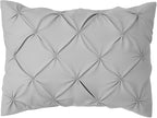 COTTON STICH Pinch Pleated Pillow Shams 20x30 Set of 2, Zipper Closure - 600 Thread Count Super Soft, 100% Egyptian Cotton Decorative Pinch Pleated Bed Pillow Covers Set, Silver Grey Queen 20X30