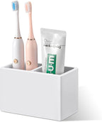 Luxspire Toothbrush Holder, Fast Drying Tooth Brush Holder for Bathroom, Diatomite Electric Tooth Brush and Toothpaste Organizer for Bathroom Kitchen Vanity Countertop, Light Gray