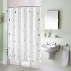 Jubilantex Butterfly Shower Curtain for Bathroom, White Silver Print Farmhouse Waterproof Bathroom Decorative Rustic Kids Shower Curtain with 12 Rust Proof Grommets for Spa Hotel, 70x76 Inches