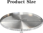 Round Bling Stainless Steel Serving Tray, Shiny Serving Platter for Coffee Table Display, Glitter Rhinestones Decorative Tray for Home Decor (Silver-15.8 inch)