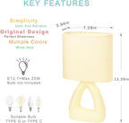 LAMPWELL LILA Small Table Lamp for Living Room as Bedside Table Lamp for Bedroom,Modern Ceramic Table Lamp,Kids Table Lamp,Night Table Lamp,6.7×3.94×H11.8IN,Bulb Excluded,Milk curry (Cream) Table Lamp