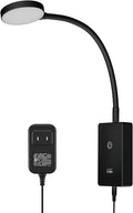 Touch Dimmable LED Wall Mounted Bedside Reading Light, Black Flexible LED Wall Reading Lamp for Nightstand in Bedroom, 120° Wide Angle Neutral White Lighting, with 5V2A USB Output Port