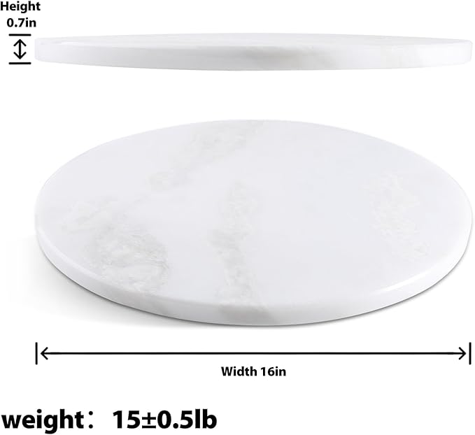 Koville African Natural Marble Cutting Board for Kitchen, 16inch Round Hand Crafted Marble Slab for Cheese, Charcuterie, Pastry Board - Wedding Gift, House Warming Gift(Namib Fantasy)