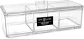 Isaac Jacobs 3-Compartment Clear Acrylic Rectangular Stackable Organizer with Lid, Multi-Sectional Drawer Tray, Storage Solution for Makeup, Craft Supplies, for Bathroom, Kitchen, Office (1, Clear)