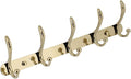 Coat Rack Wall Mounted - 5 Tri Hooks, Heavy Duty, Metal Coat Hook Rail for Coat Hat Towel Purse Robes Mudroom Bathroom Entryway, Gold
