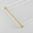 Bathtub Tray Clear Caddy Rack: Acrylic Tub Tray Shelf with Gold Rails to Hold Book Phone Candle Wine - Waterproof Bathtub Accessories, Luxury Gifts for Women