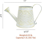 Cute Small Watering Can Indoor Plants Garden Metal Decorative Watering Cans for Outdoor Plants Bonsai Outdoor Garden Flower Decorative (White, 1.5L, 50.7 Oz)
