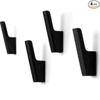 Wood Wall Hooks - Set of 4 - Solid Black Walnut Wood Coat Hooks for Hanging Hat, Purse, Backpack, Bag, Jacket - Modern Farmhouse Decor for Wall and Practical Entryway Hooks (Walnut)