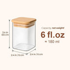 ComSaf Spice Jars with Labels 6 oz 12Pack, Small Spice Containers Starter Set, Glass Seasoning Jars with Lids, Square Seasoning Containers for Salt, Pepper, Chili Powder, Sugar, Ginger Ground, Cumin