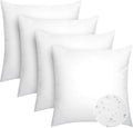Pack of 4 20x20 Outdoor Pillow Inserts, Water Resistant Throw Pillow Inserts, Cushion Inner Pads for Patio, Furniture, Sofa, Bed, Living Room, Garden Decorative Waterproof Pillow Inserts