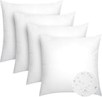 Pack of 4 20x20 Outdoor Pillow Inserts, Water Resistant Throw Pillow Inserts, Cushion Inner Pads for Patio, Furniture, Sofa, Bed, Living Room, Garden Decorative Waterproof Pillow Inserts