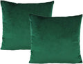 24x24 Inch Emerald Green Velvet Throw Pillow Covers Christmas Dark Green Cushion Cases Modern Decorative Cozy Soft Solid Square Home Decor for Bedroom Car Couch Sofa Office Pack of 2,60x60cm