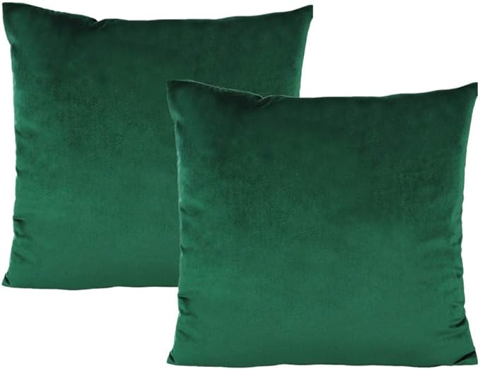 20x20 Throw Pillow Covers Set of 2 Emerald Dark Green Velvet Decor Xmas Cushion Cases Decorative Home Christmas Decoration for Car Couch Sofa Bedroom Office
