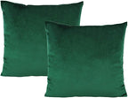 16x16 Throw Pillow Covers Set of 2 Dark Green Velvet Emerald Green Christmas Decor Xmas Decorative Cushion Cases Home Decoration for Car Couch Sofa Bedroom Office