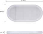Natural Marble Tray, Oval Vanity Decorative Tray for Bathroom Counter, Countertop Stone Organizer, Catchall Tray for Kitchen, Perfume, Candles, Jewelry Dish Decorative Tray