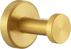 Angle Simple Robe and Towel Hook, SUS304 Stainless Steel Bathroom Robe Hook, Small Towel Hanger for Wall or Cabinet, Brushed Gold