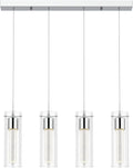 Alice 4-Light Chandelier Pendant Ceiling Light, Integrated Led and Bubble Glass, for Kitchen Island, Hallway, Entryway, Passway, Dining Room, Bedroom, Balcony Living Room