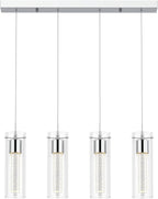 Alice 4-Light Chandelier Pendant Ceiling Light, Integrated Led and Bubble Glass, for Kitchen Island, Hallway, Entryway, Passway, Dining Room, Bedroom, Balcony Living Room