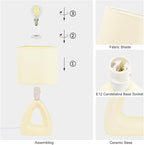LAMPWELL LILA Small Table Lamp for Living Room as Bedside Table Lamp for Bedroom,Modern Ceramic Table Lamp,Kids Table Lamp,Night Table Lamp,6.7×3.94×H11.8IN,Bulb Excluded,Milk curry (Cream) Table Lamp
