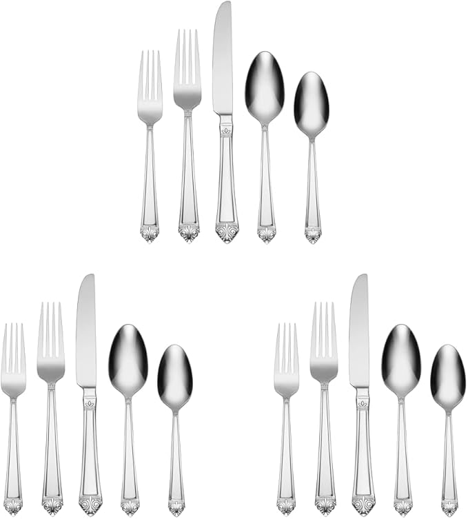 Oneida Eave 20 Piece Everyday Flatware Set, Service for 4, 18/0 Stainless Steel, Silverware Set | (Pack of 3)