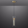 Modern Glass Brass Pendant Lights Kitchen Island, Adjustable Cord Pendant Light Fixtures, Kitchen Pendant Lighting Over Island, Indoor Chandelier for Bedroom Bathroom, Included Bulb