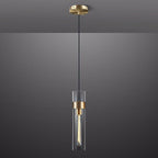 Modern Glass Brass Pendant Lights Kitchen Island, Adjustable Cord Pendant Light Fixtures, Kitchen Pendant Lighting Over Island, Indoor Chandelier for Bedroom Bathroom, Included Bulb