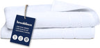 Brooklinen Super-Plush Turkish Cotton Hand Towels Set of 2 Cotton, 820 GSM, Highly Absorbent, Machine Washable, Perfect for Home & Bathroom (20"x30", White)