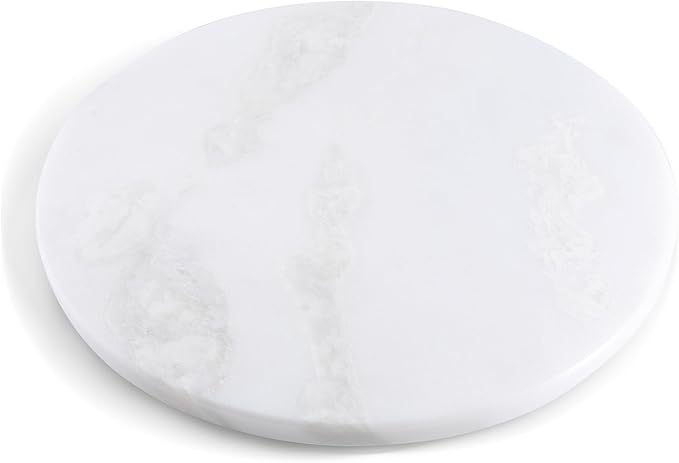 Koville African Natural Marble Cutting Board for Kitchen, 16inch Round Hand Crafted Marble Slab for Cheese, Charcuterie, Pastry Board - Wedding Gift, House Warming Gift(Namib Fantasy)