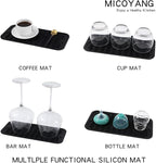 Silicone Dish Drying Mat for Multiple Usage,Easy clean,Eco-friendly,Heat-resistant Silicone Mat for Kitchen Counter or Sink,Refrigerator or Drawer Liner Black S 12 inches x 6 inches