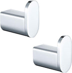 RANDOM Polished Chrome Towel Hooks SUS 304 Stainless Steel Wall Hook Heavy Duty Wall Mounted Robe Coat Clothes Hat Key Hooks Holder for Bathroom Livingroom Hotel Kitchen Garage, 2 Pack .96026-8C