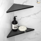 Corner Shower Shelf 2 Pack, 304 Stainless Steel Shelf for Bathroom, 10'' Grout in Shelves Rack for Tiled Wall, No Drilling Needed (10'', Black)