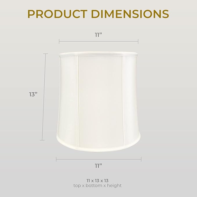 Royal Designs, Inc. "Basic Drum Lamp Shade, White, 11"" x 13"" x 11""" (BS-719-13WH)